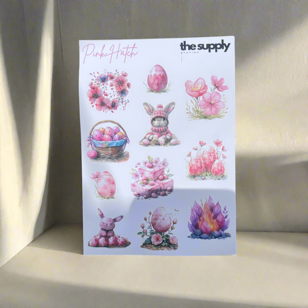 Pink Hatch Sticker Sheet