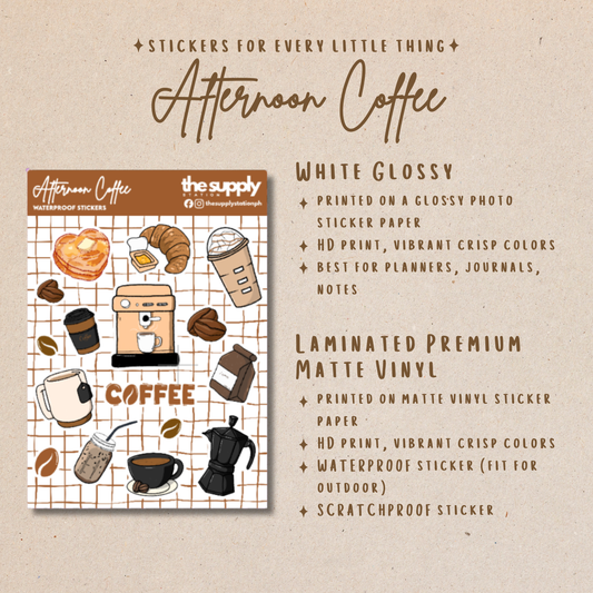 Afternoon Coffee Sticker Sheet | Cozy Coffee-Themed Stickers