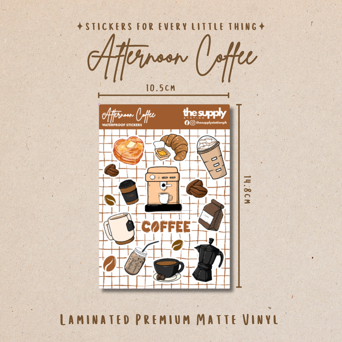 Afternoon Coffee Sticker Sheet | Cozy Coffee-Themed Stickers