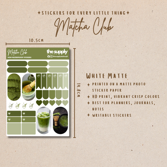 Matcha Club – Matcha Planner Sticker Sheet
