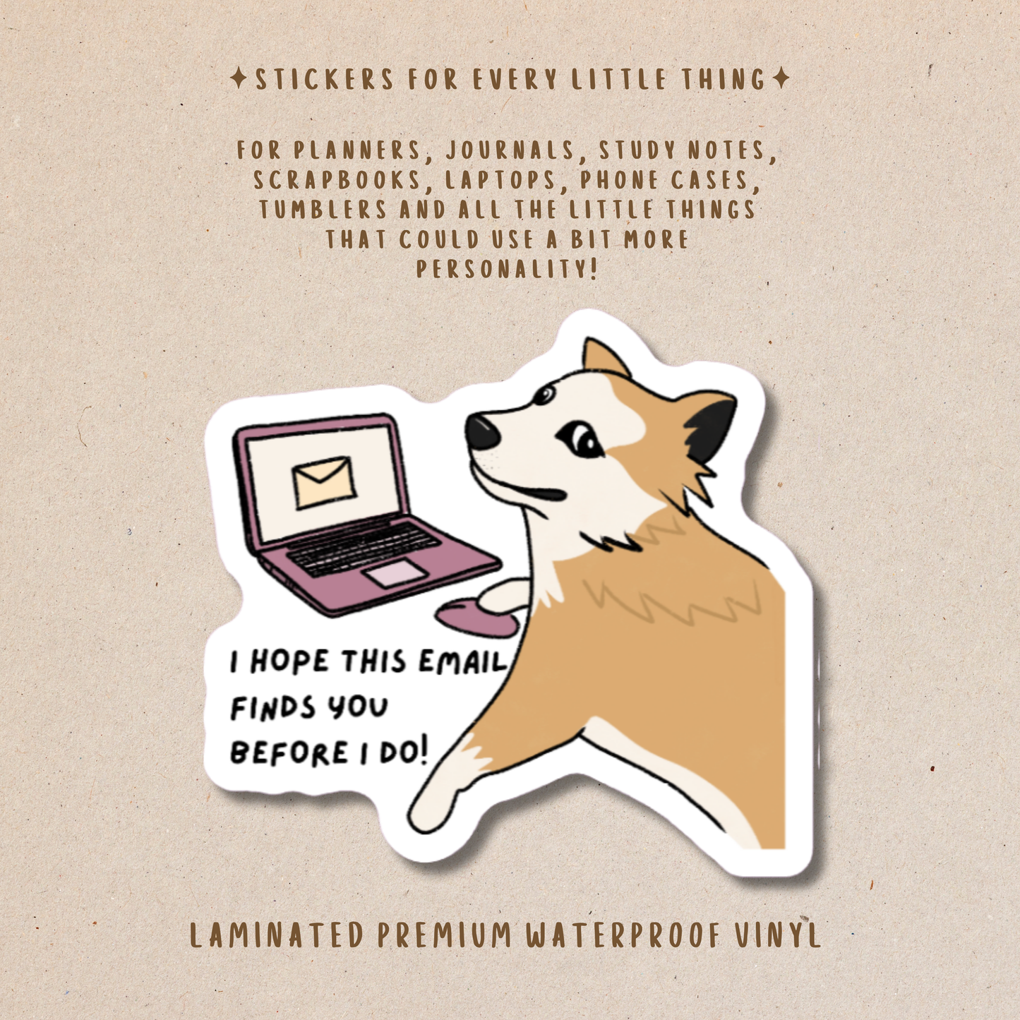 Funny Dog Die-Cut Stickers – Cute & Hilarious Dog Stickers