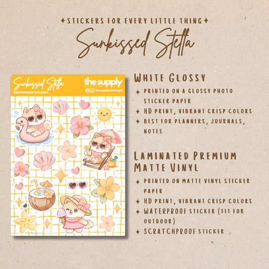 Sunkissed Stella Sticker Sheet | Journal Stickers