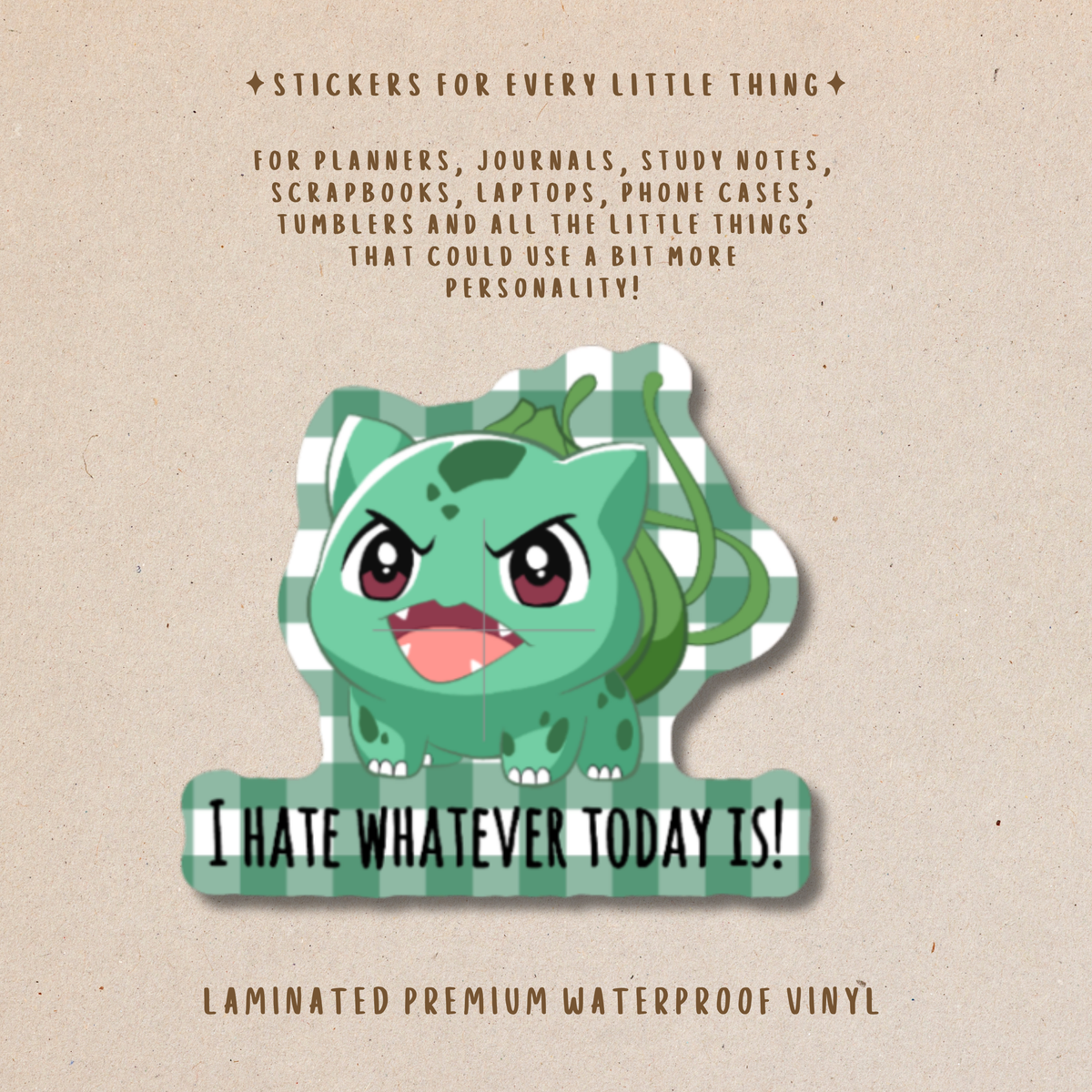Work Rage Pokémon Waterproof Stickers | Laptop, Planner & Journal Stickers