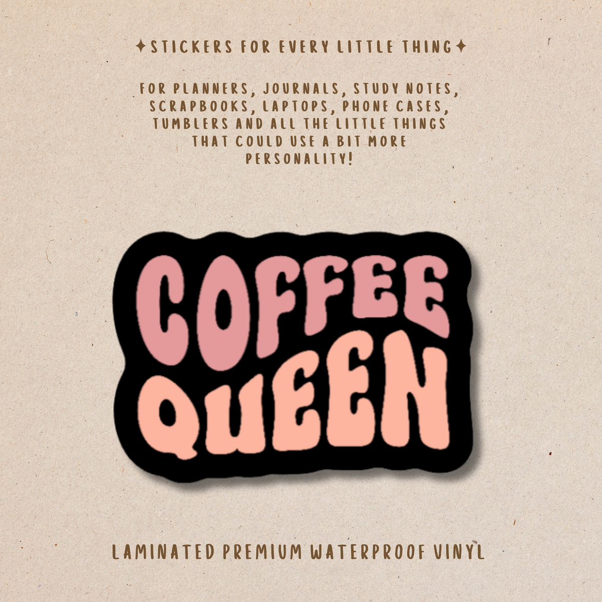 Coffee-Themed Die-Cut Stickers – For Coffee Lovers
