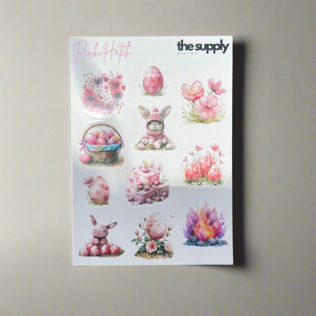 Pink Hatch Sticker Sheet