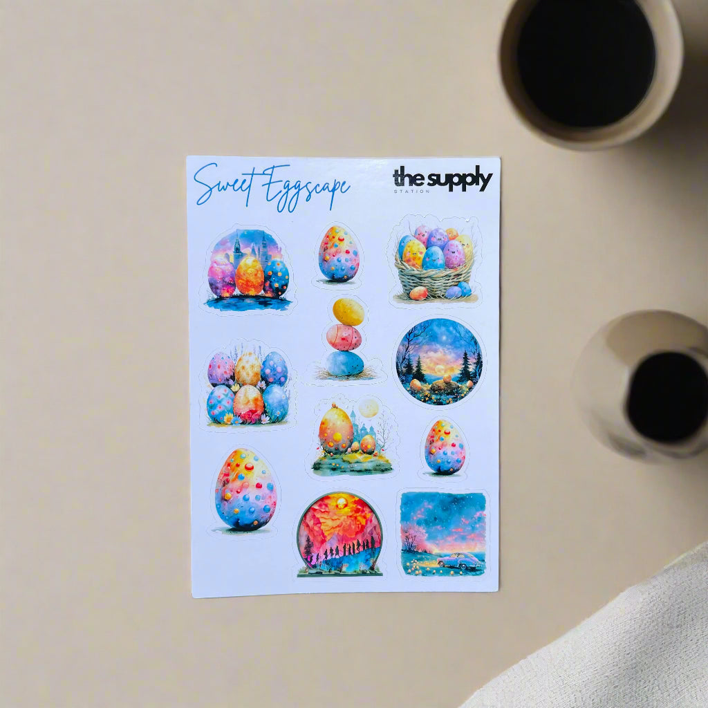 Sweet Eggscape Sticker Sheet