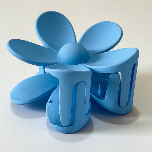 Blue Dahlia Flower Hair Claw