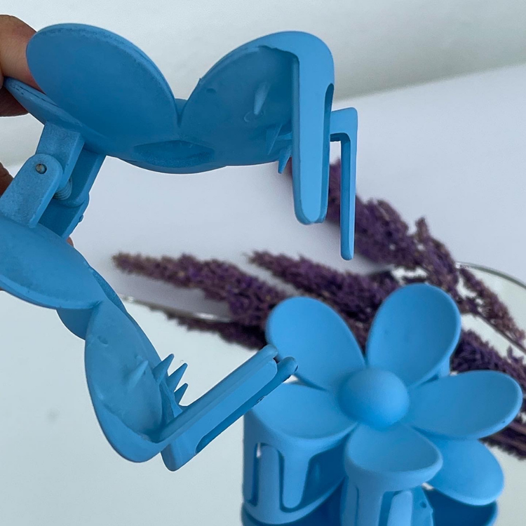 Blue Dahlia Flower Hair Claw