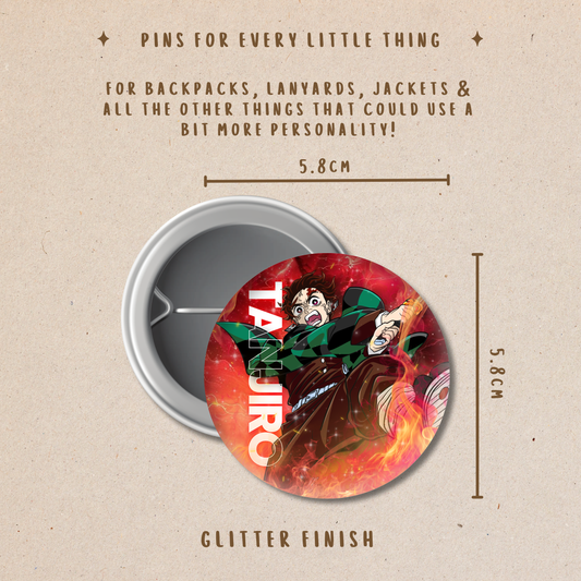 Demon Slayer Button Pins – Kimetsu no Yaiba Anime Character Badge