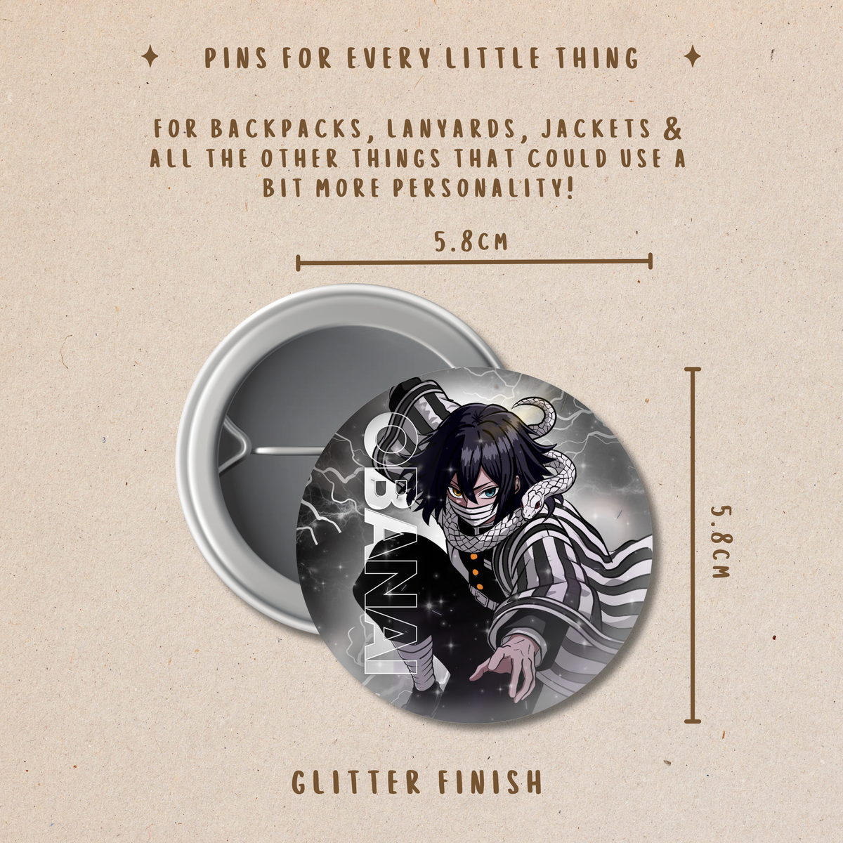 Demon Slayer Button Pins – Kimetsu no Yaiba Anime Character Badge