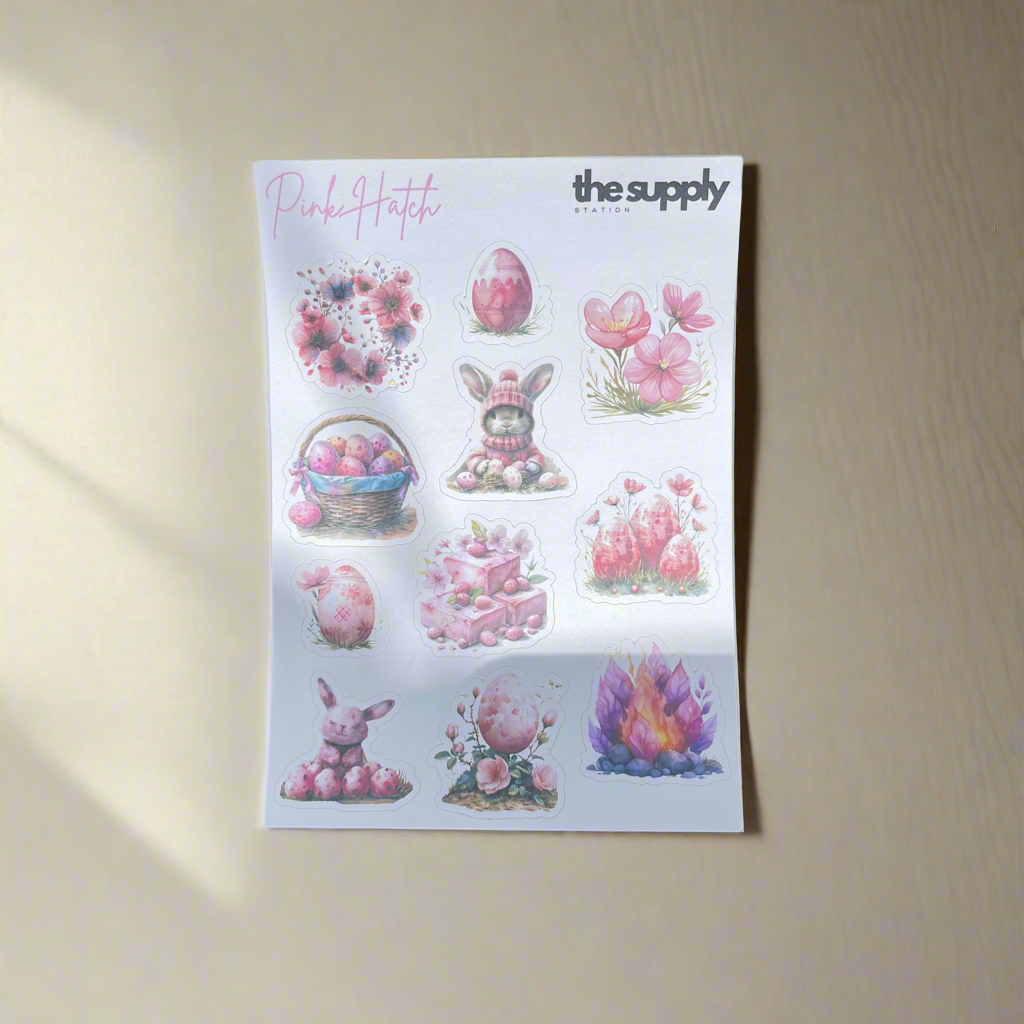 Pink Hatch Sticker Sheet