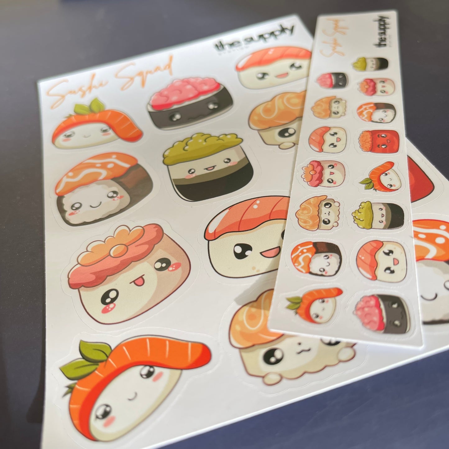 Sushi Squad Sticker Sheet – Kawaii Sushi Stickers for Planners, Journals & Crafts
