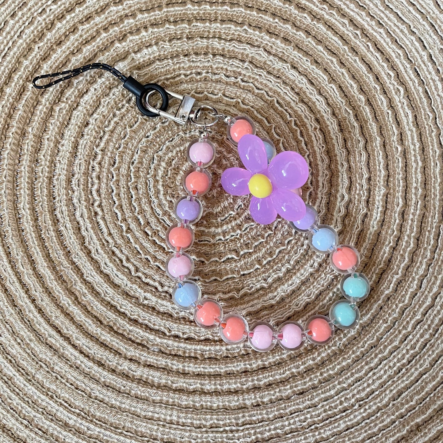 Kawaii Rainbow Beads Phone Charm Strap