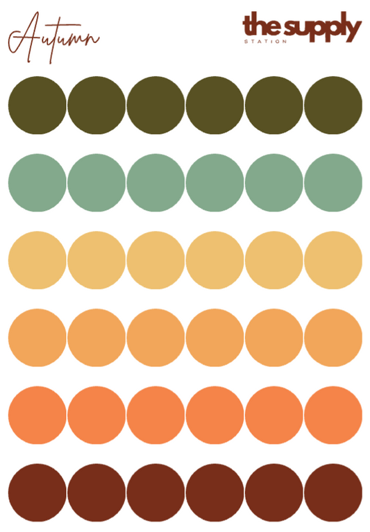 Autumn Round Sticker Sheets