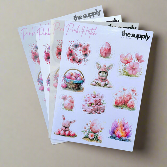 Pink Hatch Sticker Sheet
