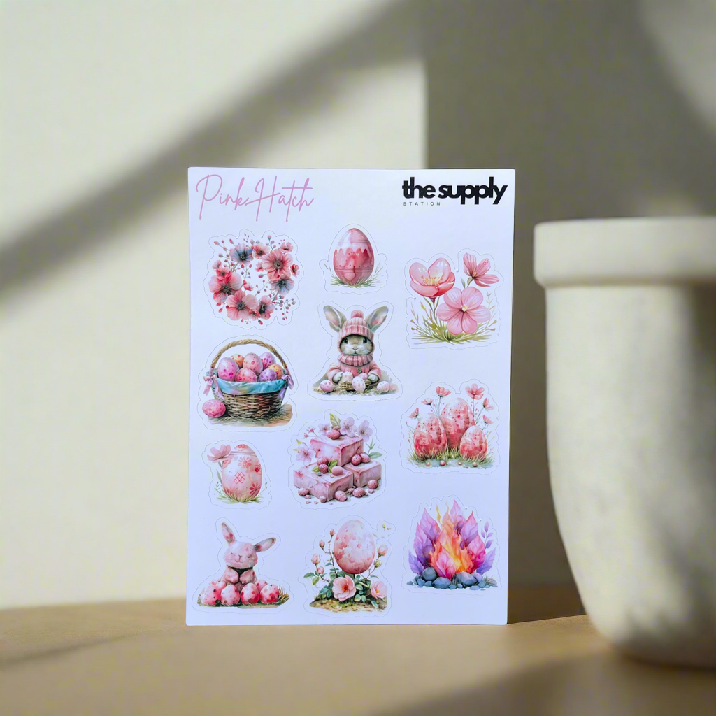 Pink Hatch Sticker Sheet