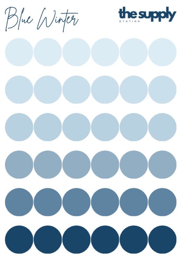 Blue Winter Round Sticker Sheets