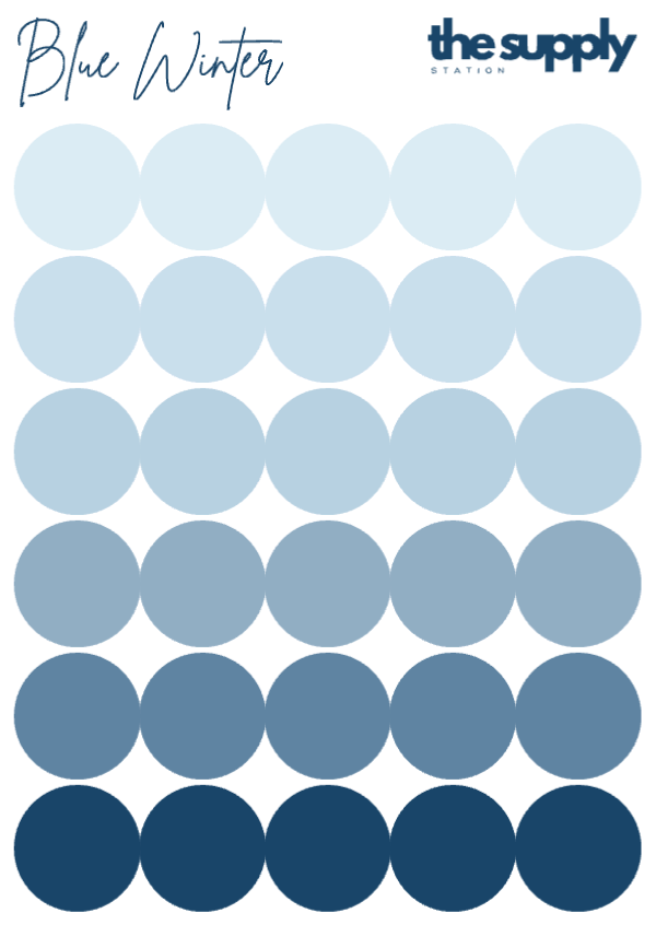 Blue Winter Round Sticker Sheets