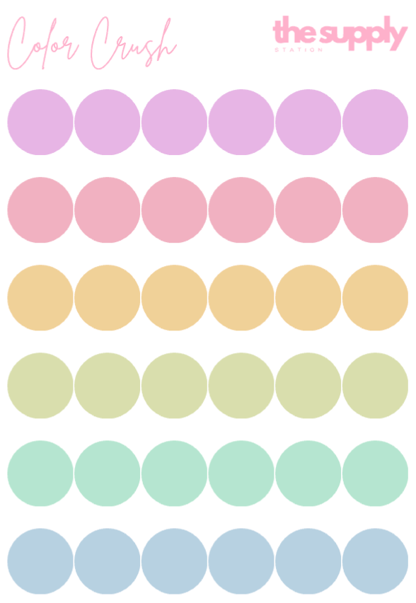 Color Crush Round Sticker Sheets