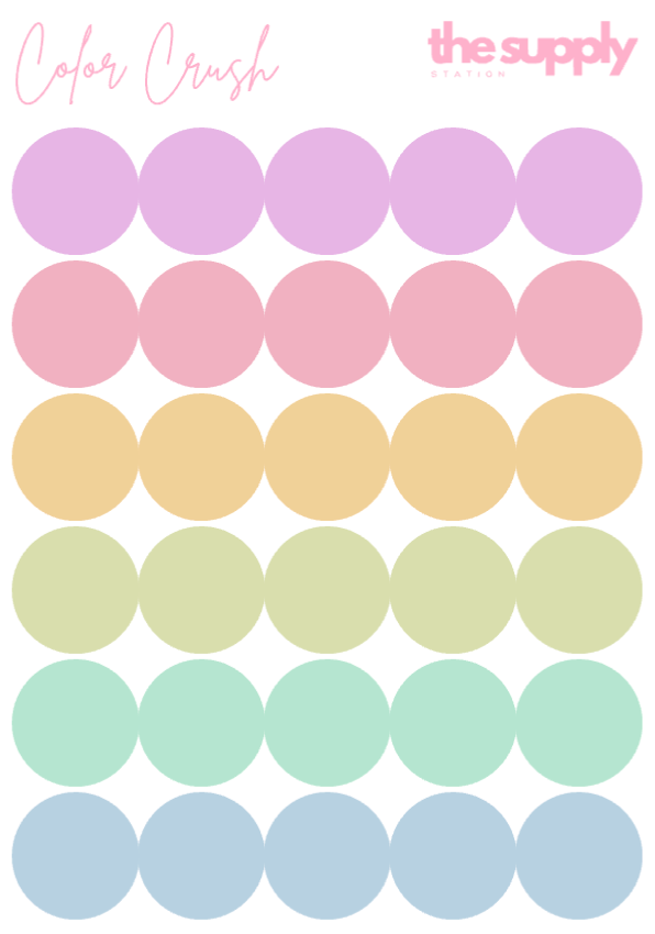 Color Crush Round Sticker Sheets