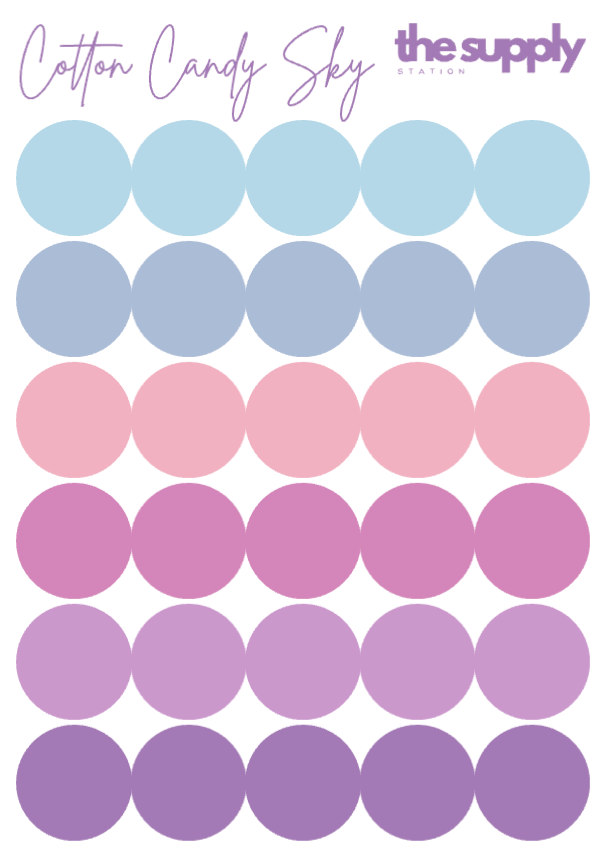 Cotton Candy Sky Round Sticker Sheets