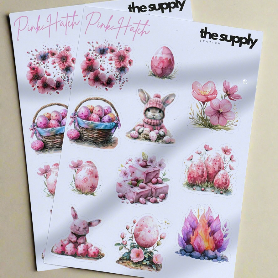 Pink Hatch Sticker Sheet
