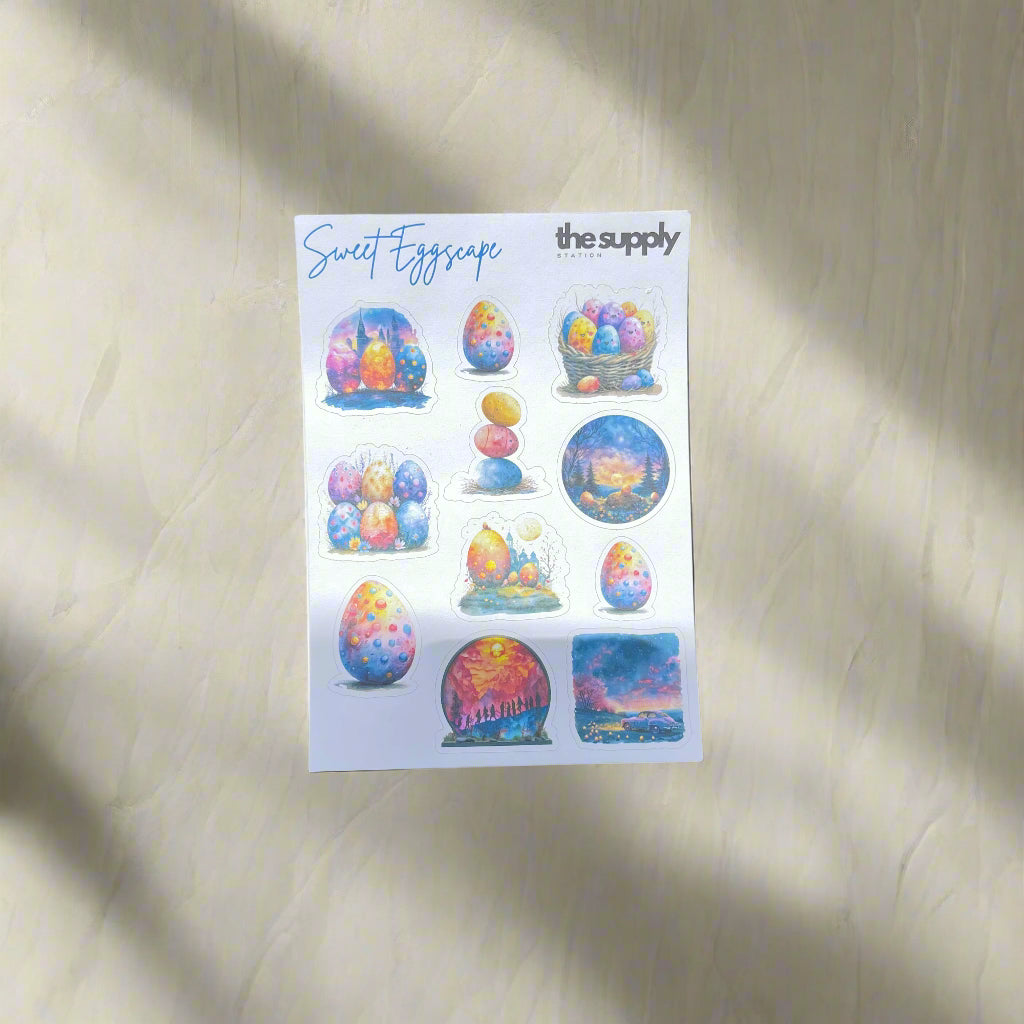 Sweet Eggscape Sticker Sheet
