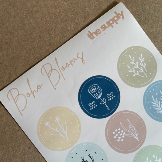 Boho Blooms Sticker Sheet