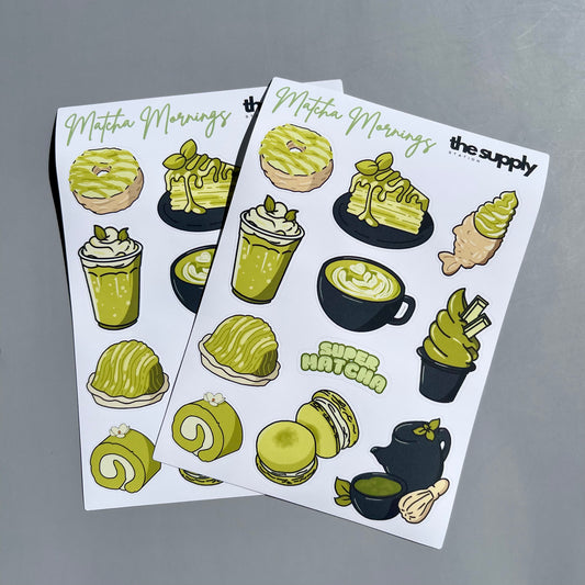 Matcha Mornings Sticker Sheet