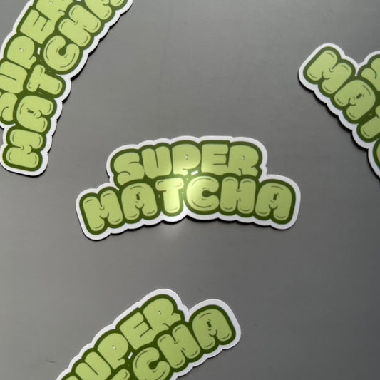 Matcha Mornings Die-Cut Waterproof Stickers