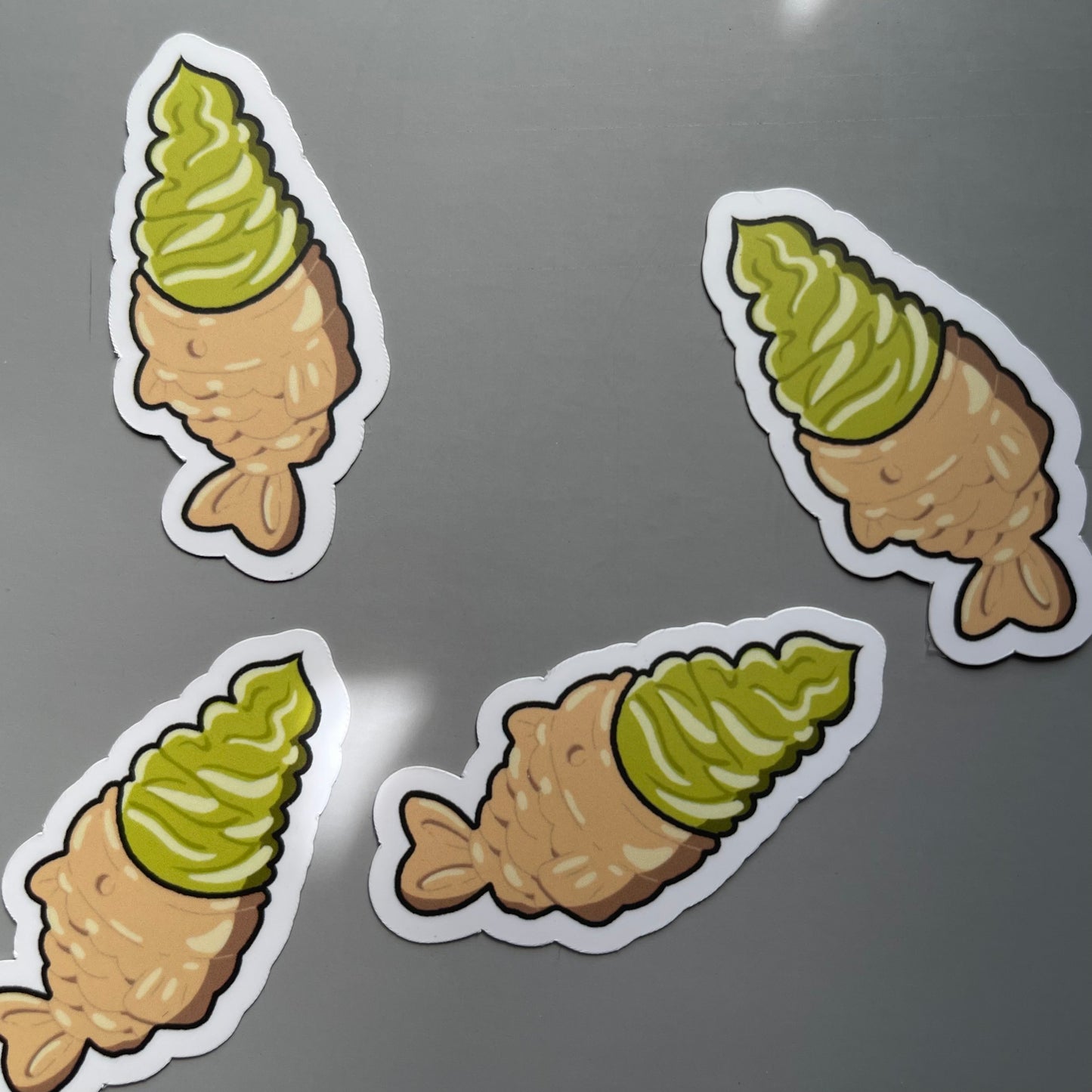 Matcha Mornings Die-Cut Waterproof Stickers