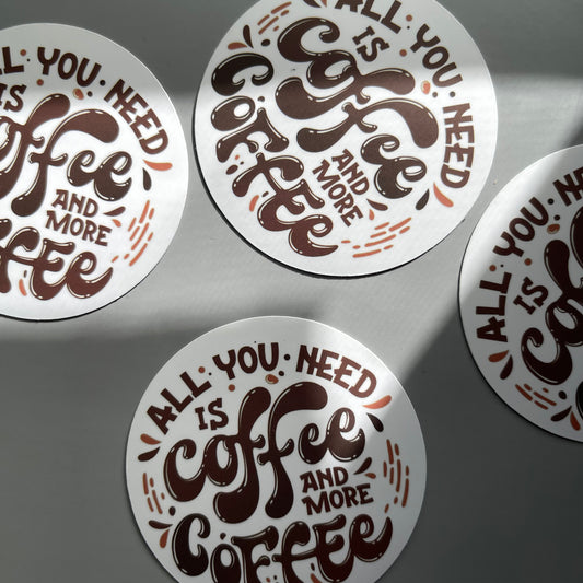 Afternoon Coffee Die-Cut Waterproof Stickers