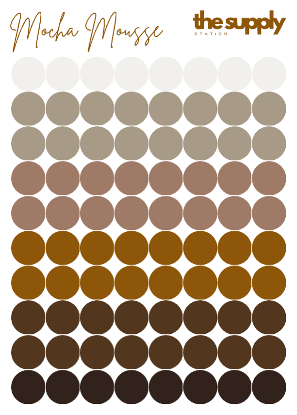 Mocha Mousse Round Sticker Sheets