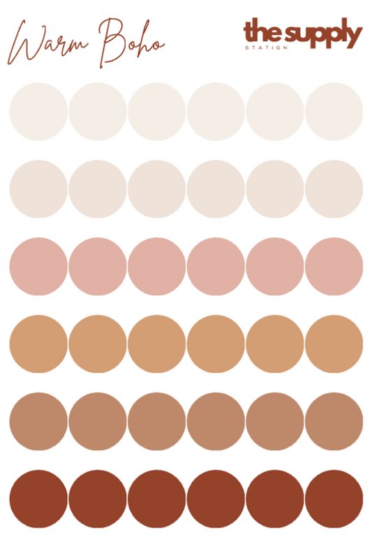 Warm Boho Round Sticker Sheets
