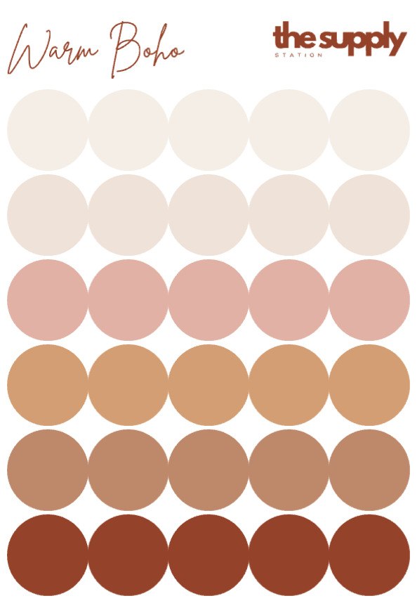 Warm Boho Round Sticker Sheets