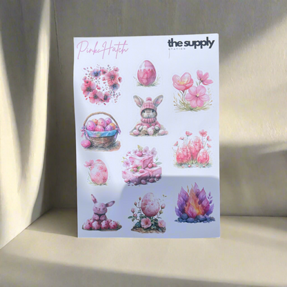 Pink Hatch Sticker Sheet