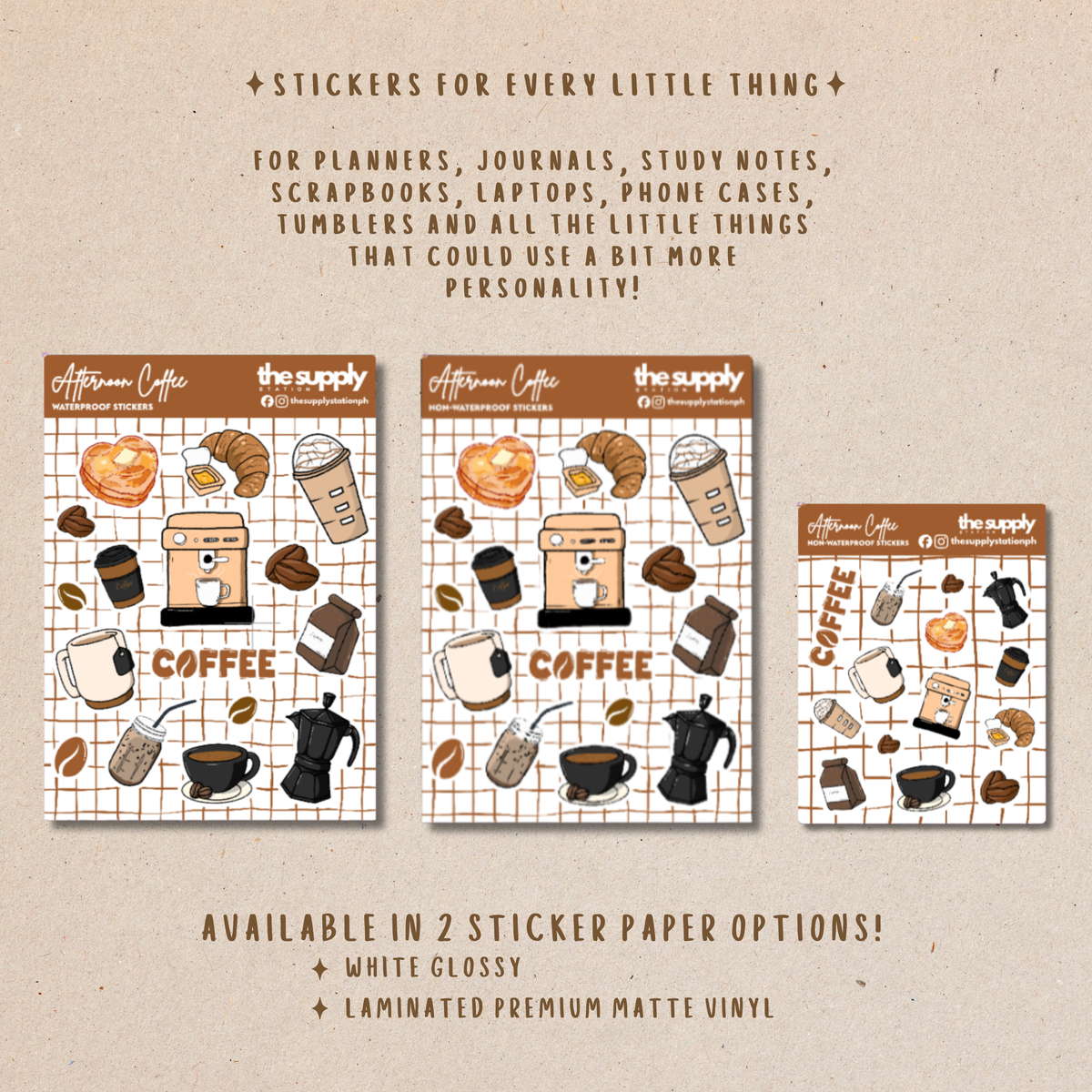 Afternoon Coffee Sticker Sheet | Cozy Coffee-Themed Stickers