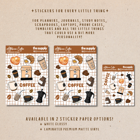 Afternoon Coffee Sticker Sheet | Cozy Coffee-Themed Stickers