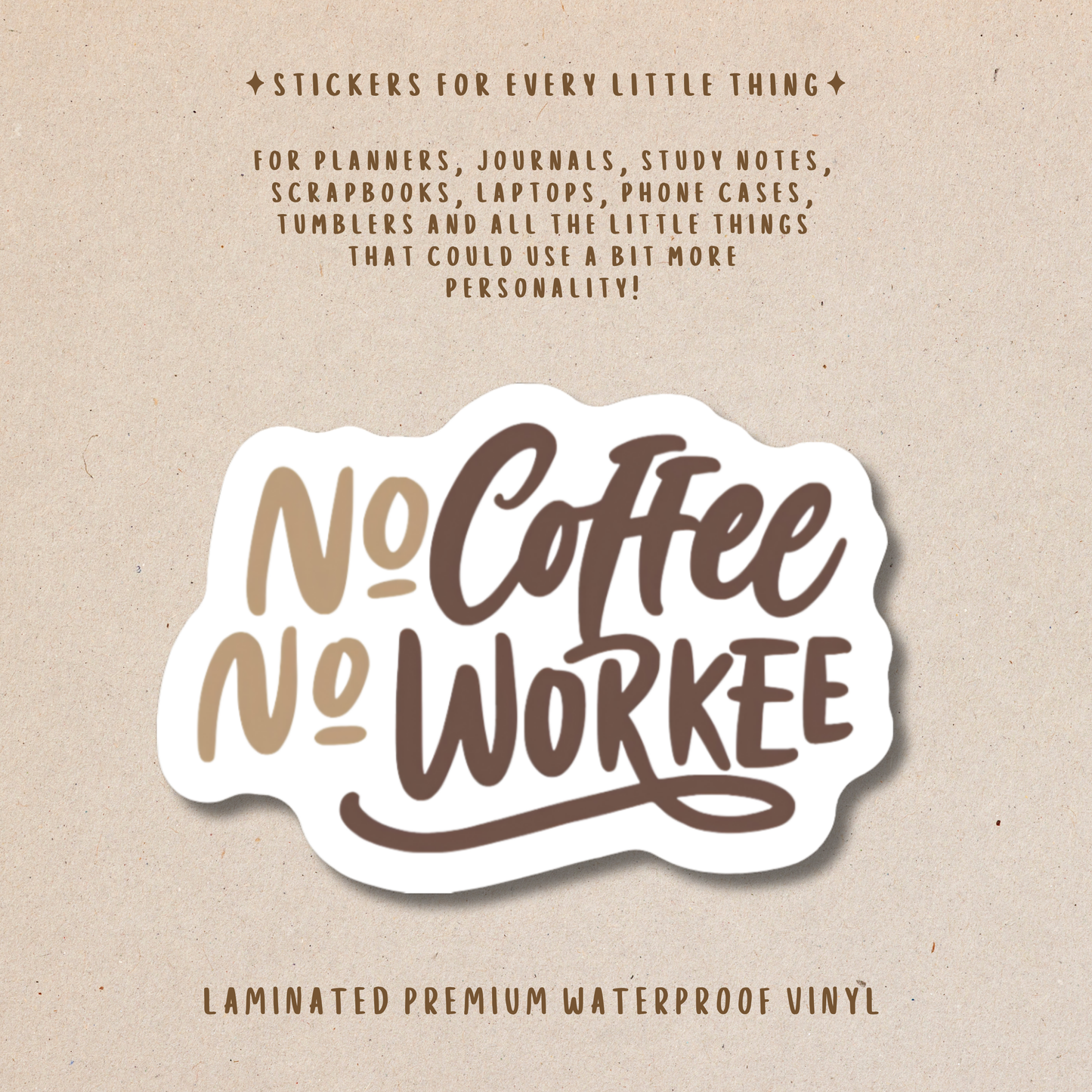 Coffee-Themed Die-Cut Stickers – For Coffee Lovers