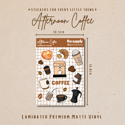 Afternoon Coffee Sticker Sheet | Cozy Coffee-Themed Stickers