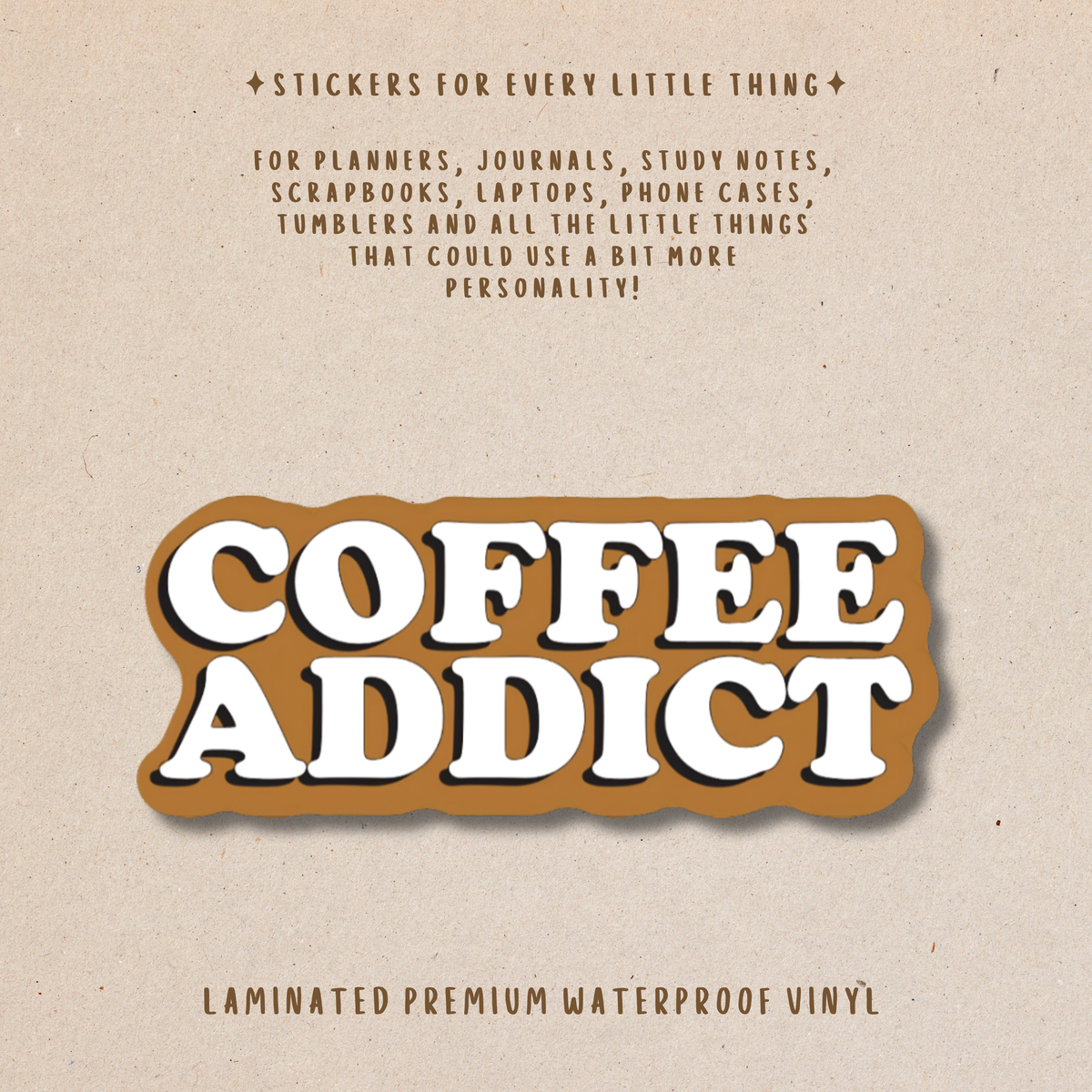 Coffee-Themed Die-Cut Stickers – For Coffee Lovers
