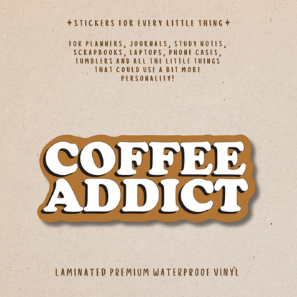 Coffee-Themed Die-Cut Stickers – For Coffee Lovers