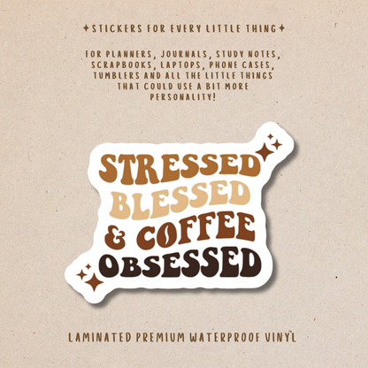 Coffee-Themed Die-Cut Stickers – For Coffee Lovers
