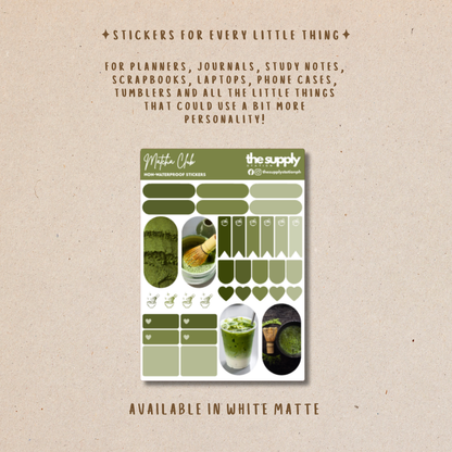 Matcha Club – Matcha Planner Sticker Sheet
