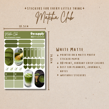 Matcha Club – Matcha Planner Sticker Sheet