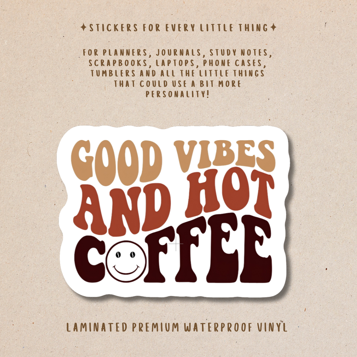 Coffee-Themed Die-Cut Stickers – For Coffee Lovers