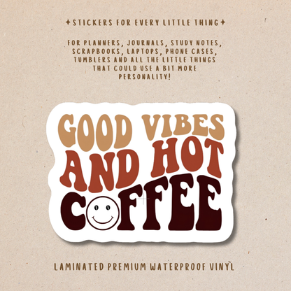 Coffee-Themed Die-Cut Stickers – For Coffee Lovers