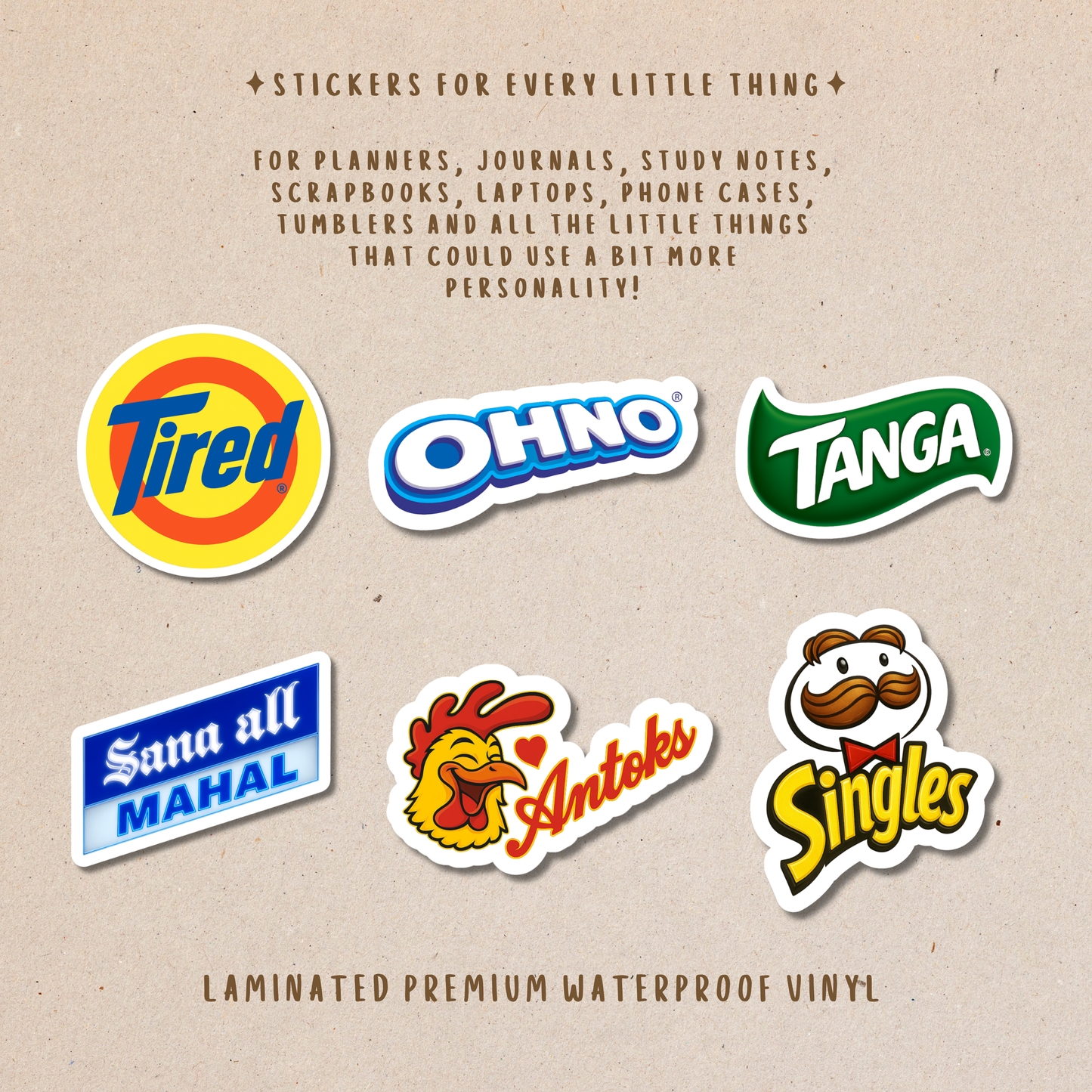 Witty & Funny Logo Die-Cut Stickers
