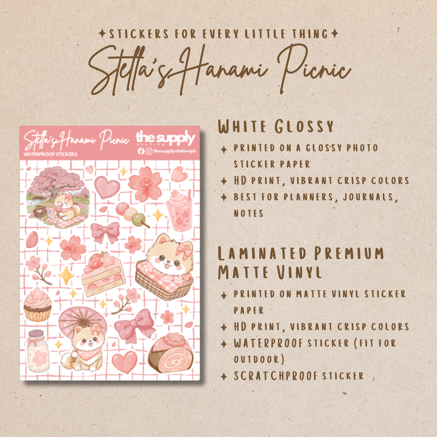 Stella’s Hanami Picnic – Cherry Blossom Sticker Sheet