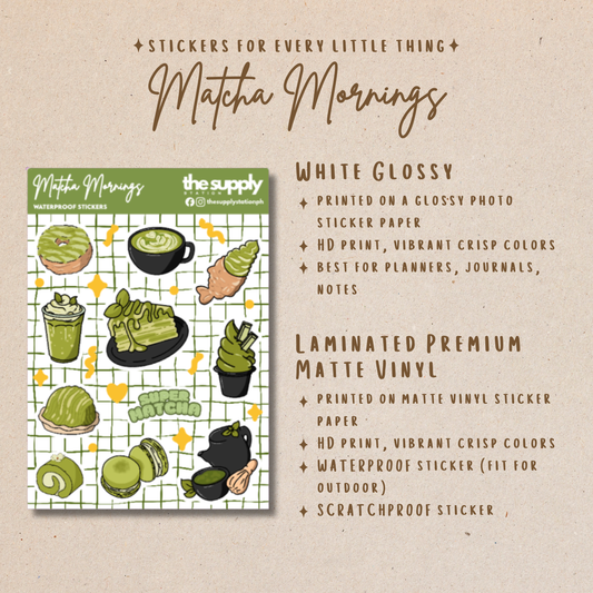 Matcha Mornings Sticker Sheet